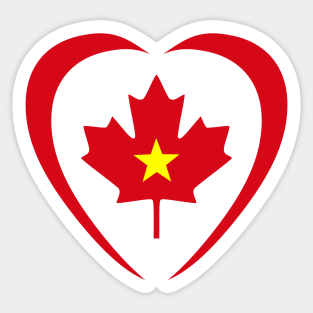 Canadian Vietnamese Multinational Patriot Flag (Heart) Sticker